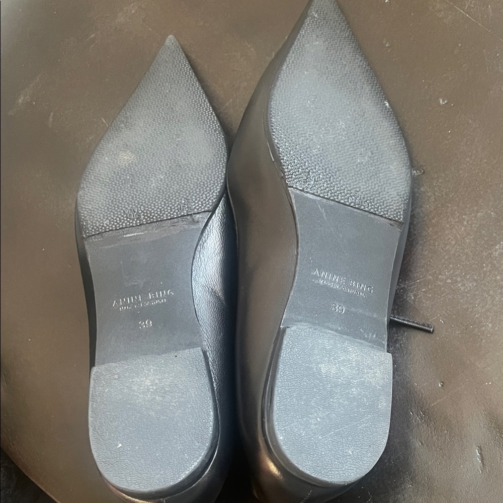 Anine Bing Nikki Flats - Black leather pointed - Picture 4 of 13